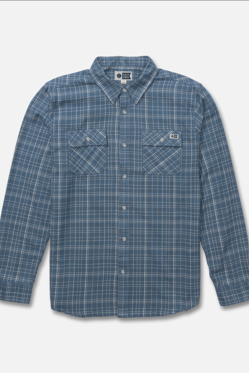Salty Crew - Daybreak Flannel in Pilot Blue