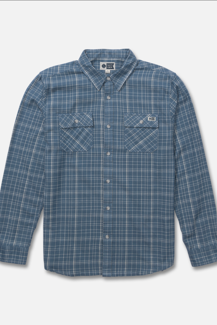Salty Crew - Daybreak Flannel in Pilot Blue