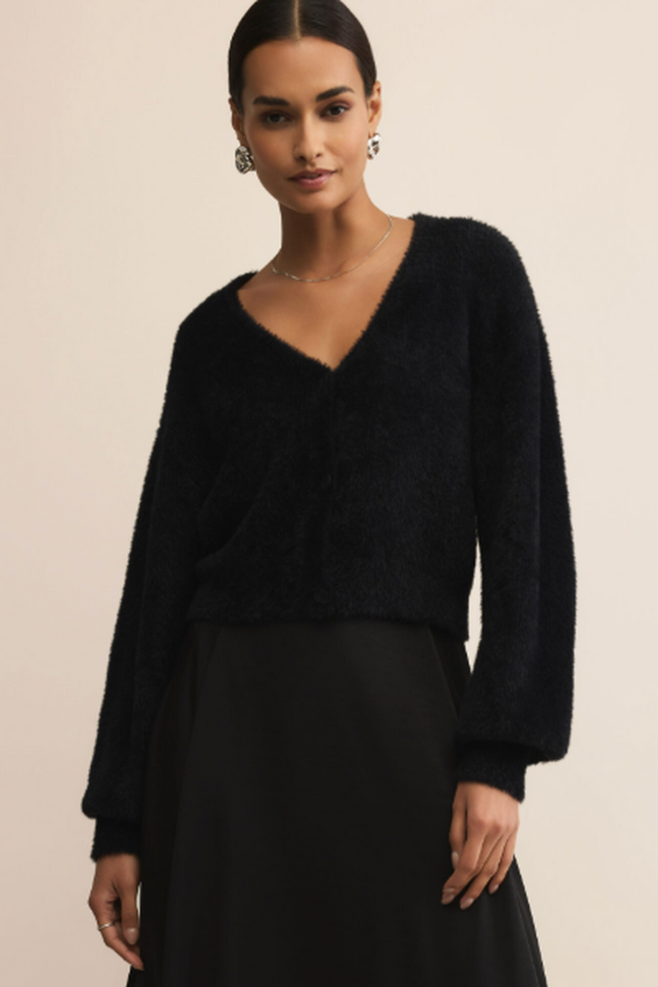 Z Supply - Sadira Fluffy Cardigan in Black