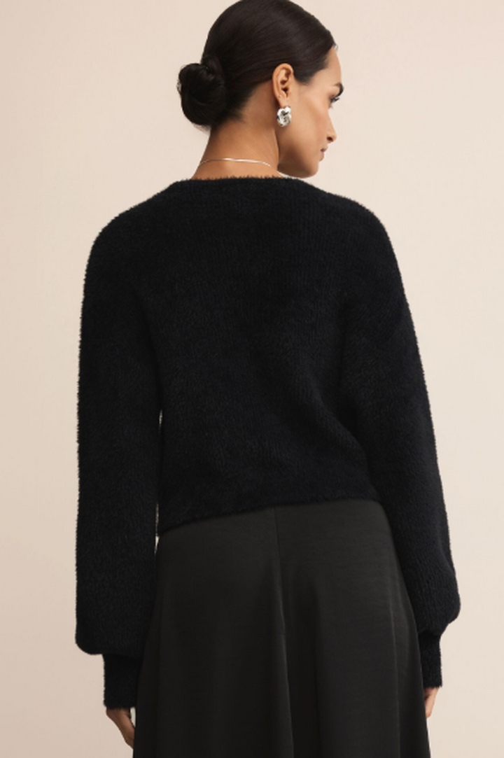 Z Supply - Sadira Fluffy Cardigan in Black