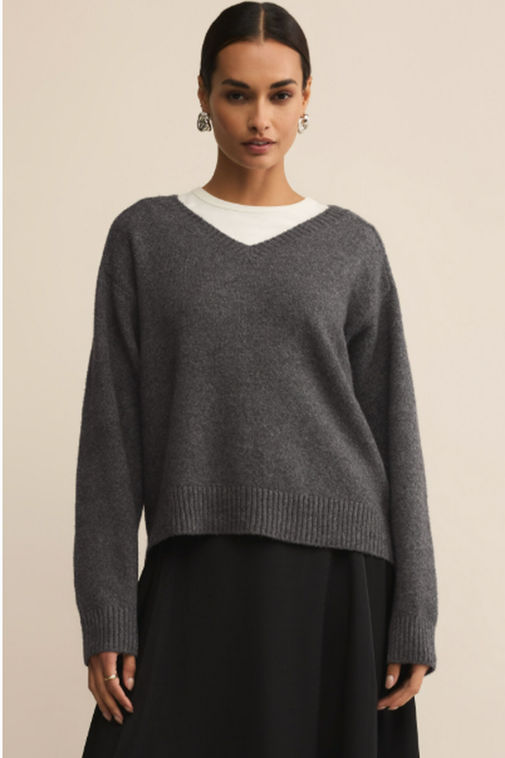 Z Supply - Eloise Sweater in Charcoal Heather