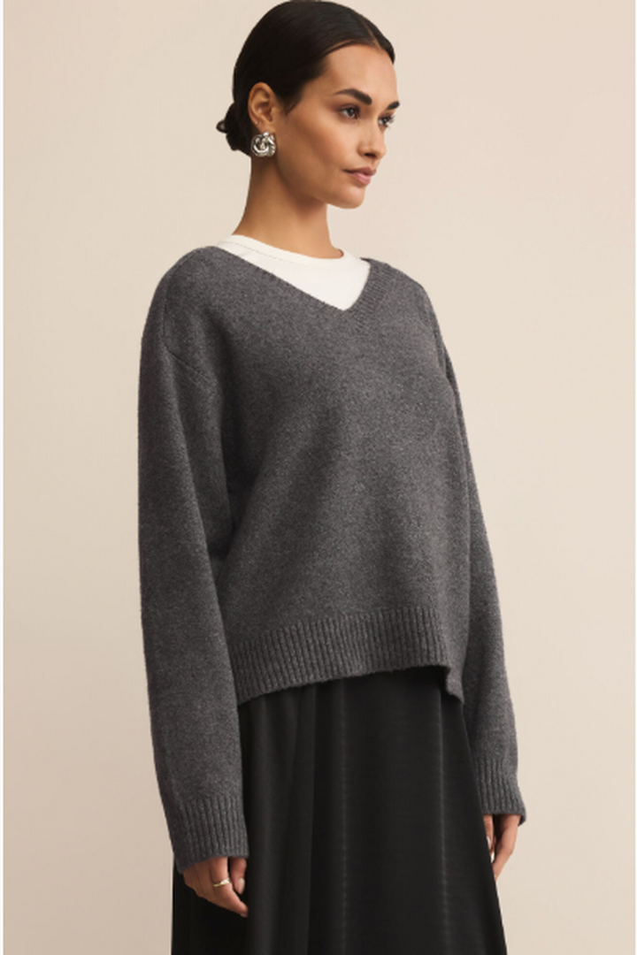 Z Supply - Eloise Sweater in Charcoal Heather