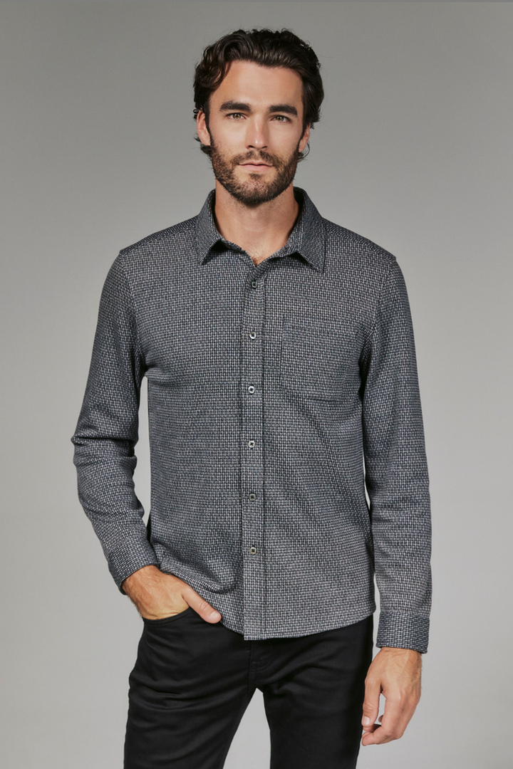 7DIAMONDS - Generation™ Knit Shirt in Black Navy