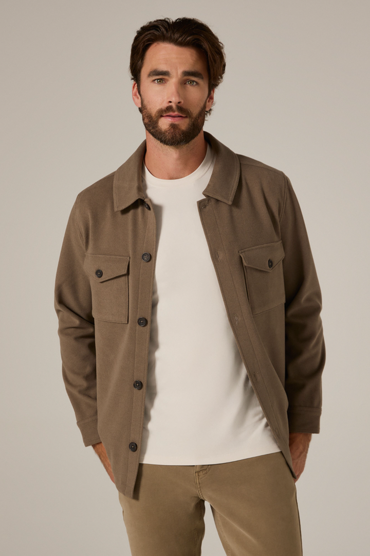 7DIAMONDS - Craftsman Twill Shacket in Khaki