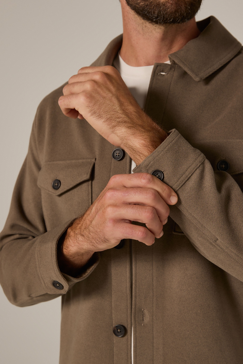 7DIAMONDS - Craftsman Twill Shacket in Khaki