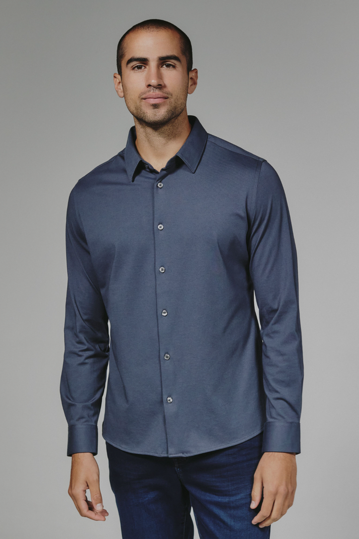 7DIAMONDS - Girona Long Sleeve Shirt in Slate