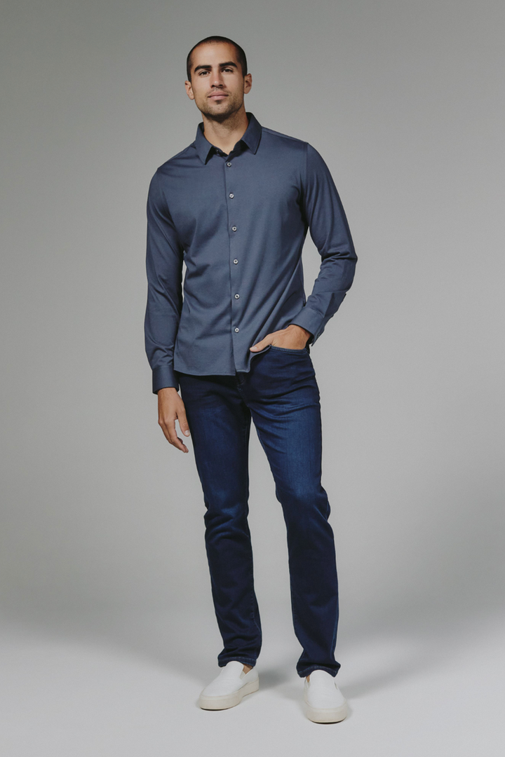 7DIAMONDS - Girona Long Sleeve Shirt in Slate