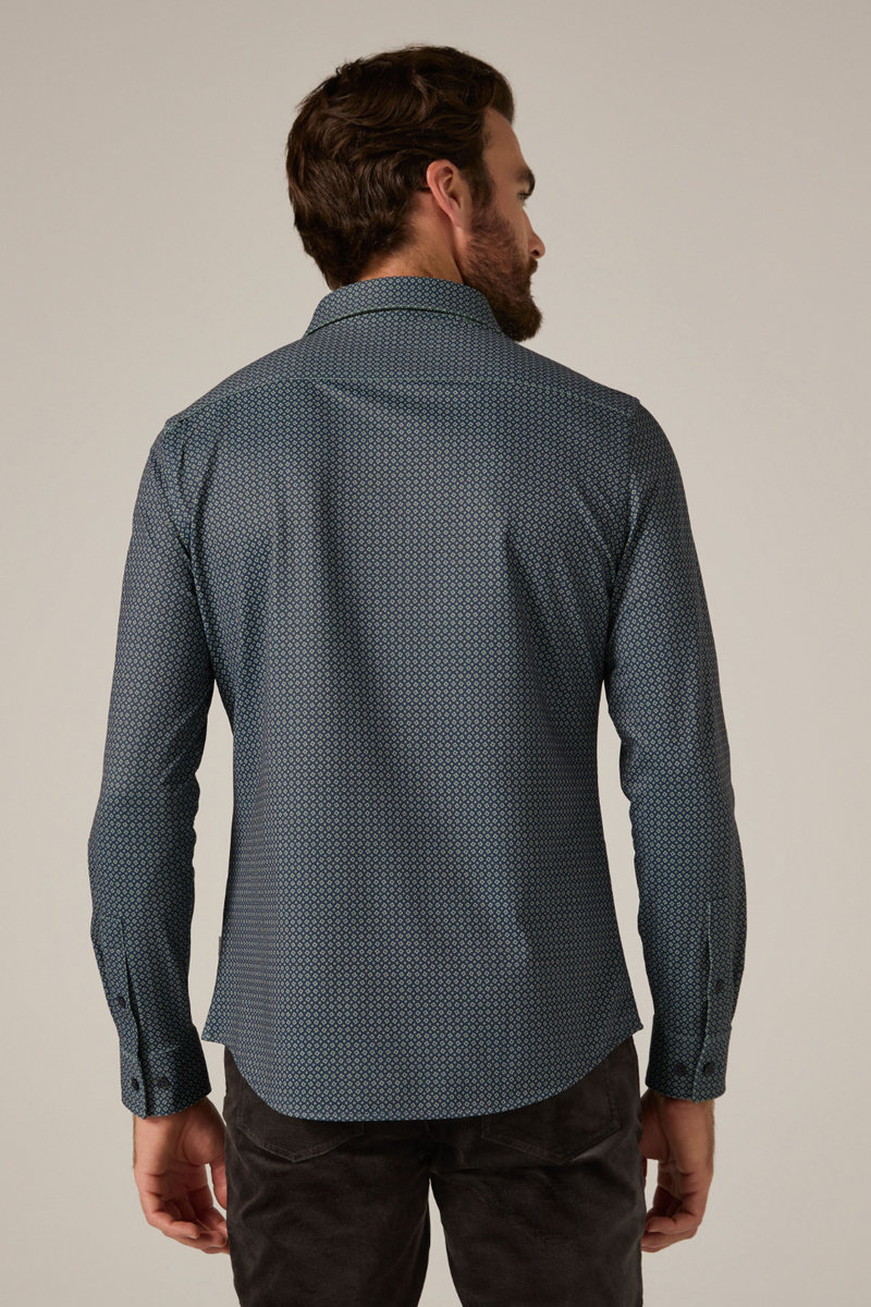 7DIAMONDS - Warren Long Sleeve Shirt in Olive