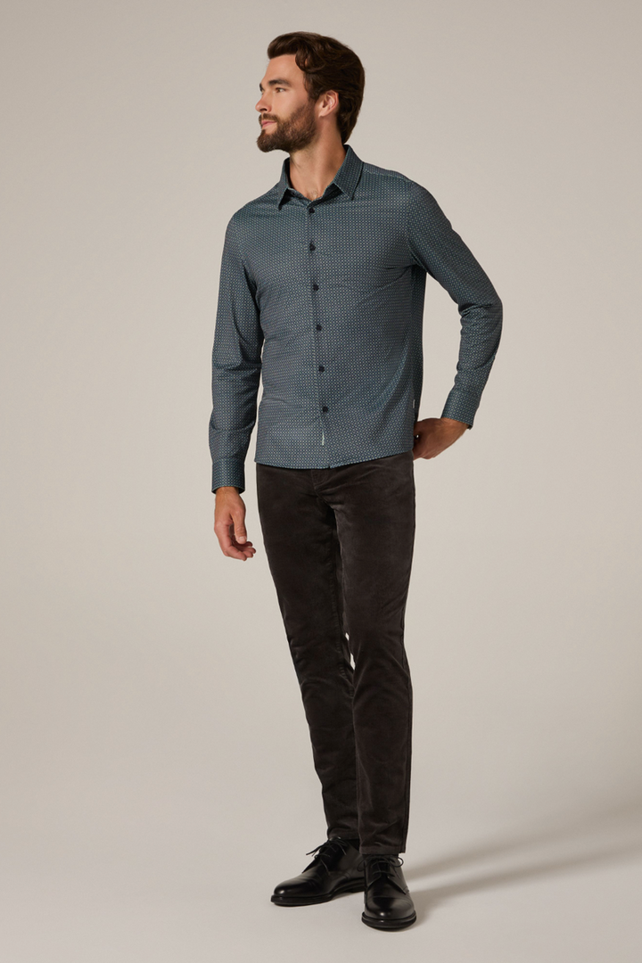 7DIAMONDS - Warren Long Sleeve Shirt in Olive