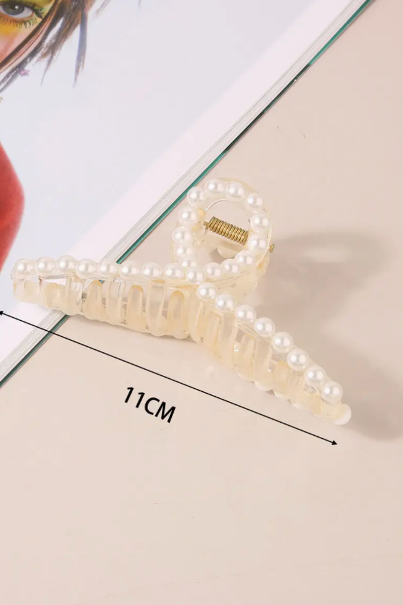 ACCITY - Large Pearl Hair Claw Clip French Style.