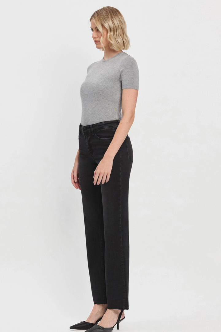 FLYING MONKEY - High Rise Slim Wide Jeans in Smooth