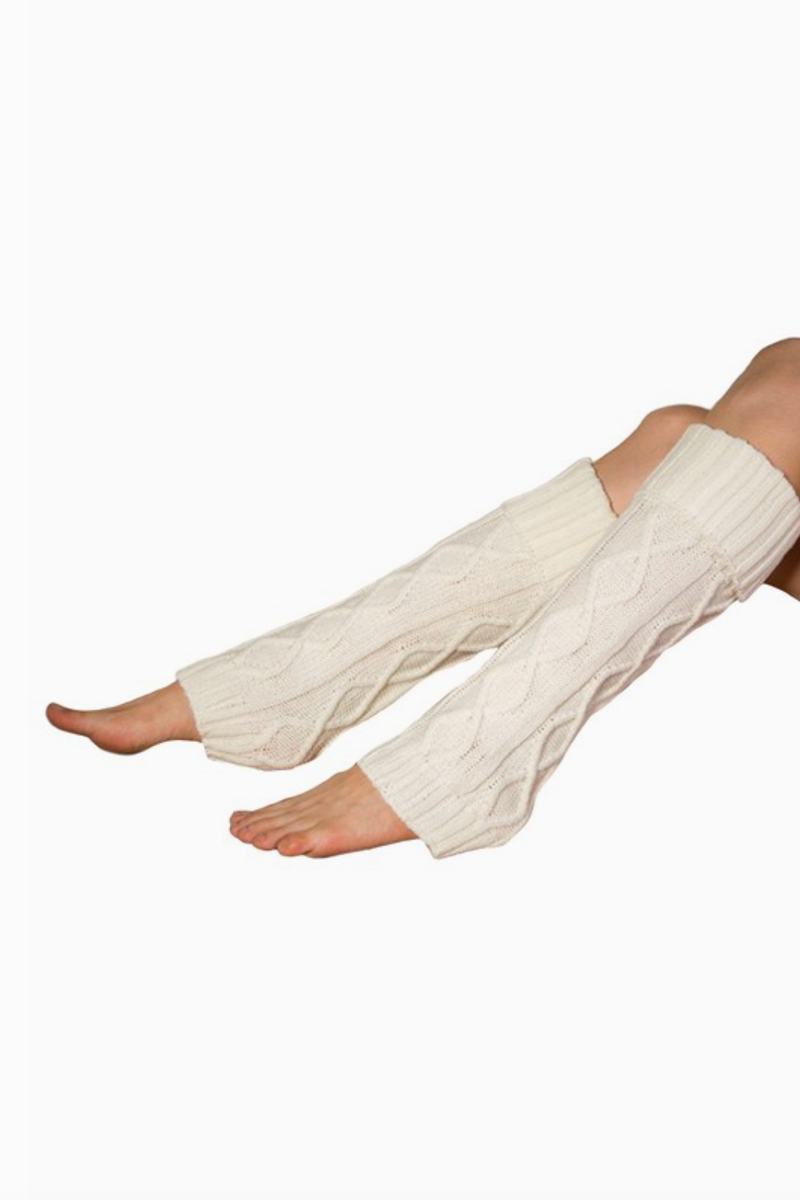 ACCITY - Leg Warmers Twisted Knit Dandy in White