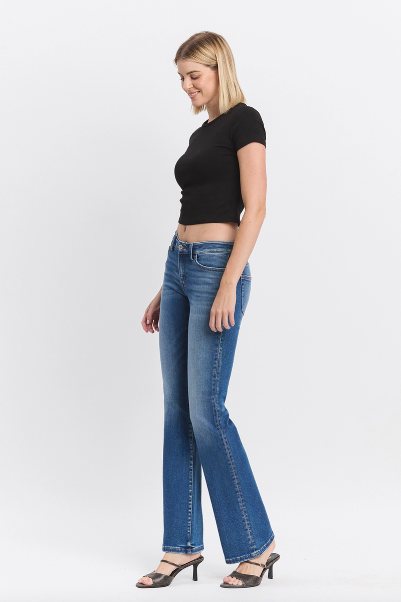 VERVET by FLYING MONKEY - Low Rise Full Length Bootcut Jeans Humour