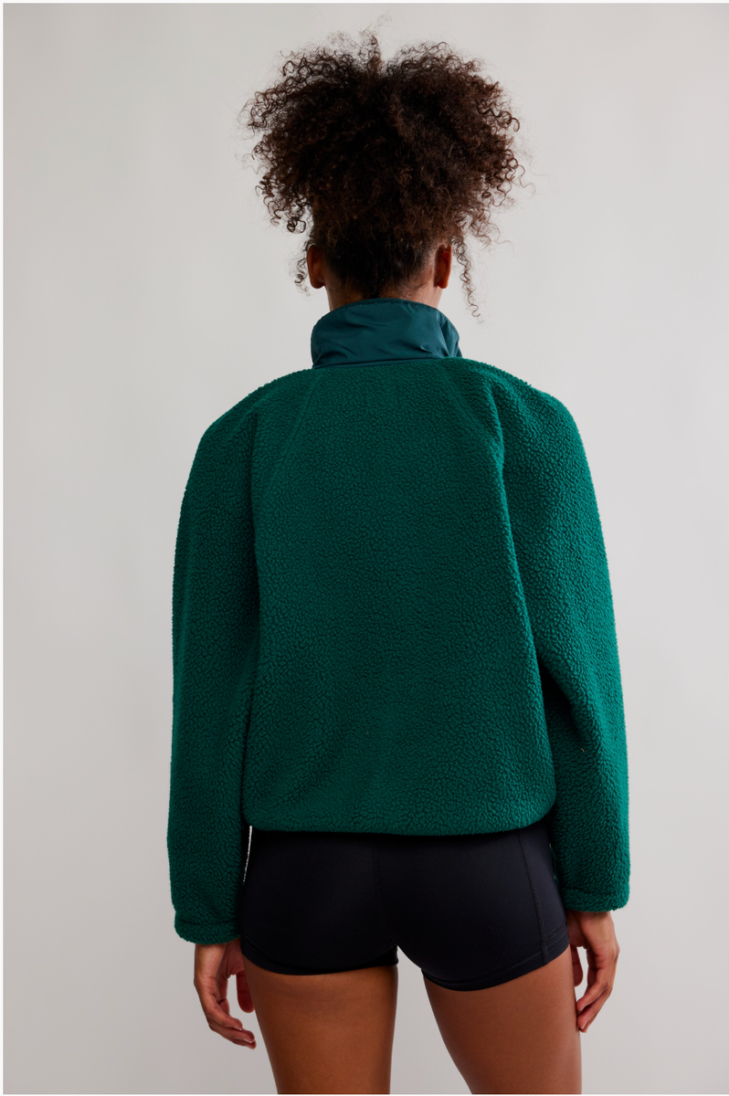 Free People Movement - Hit The Slopes Fleece Jacket in Evergreen