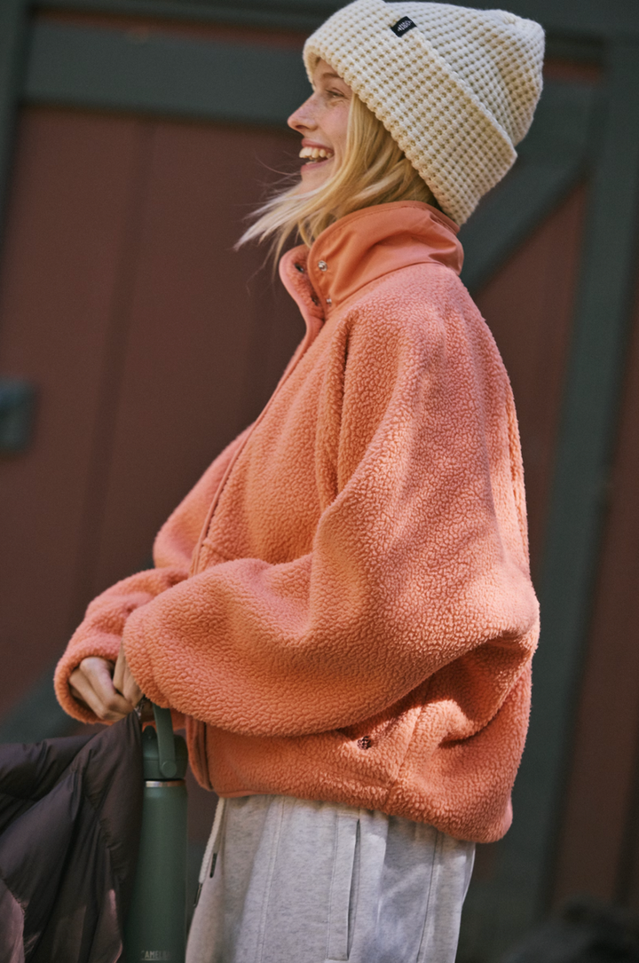 Free People Movement - Hit The Slopes Fleece Jacket in Frosted Peach