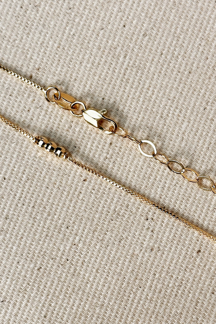 Goldfi - 18k Gold Filled Bead Detailed Box Chain Necklace