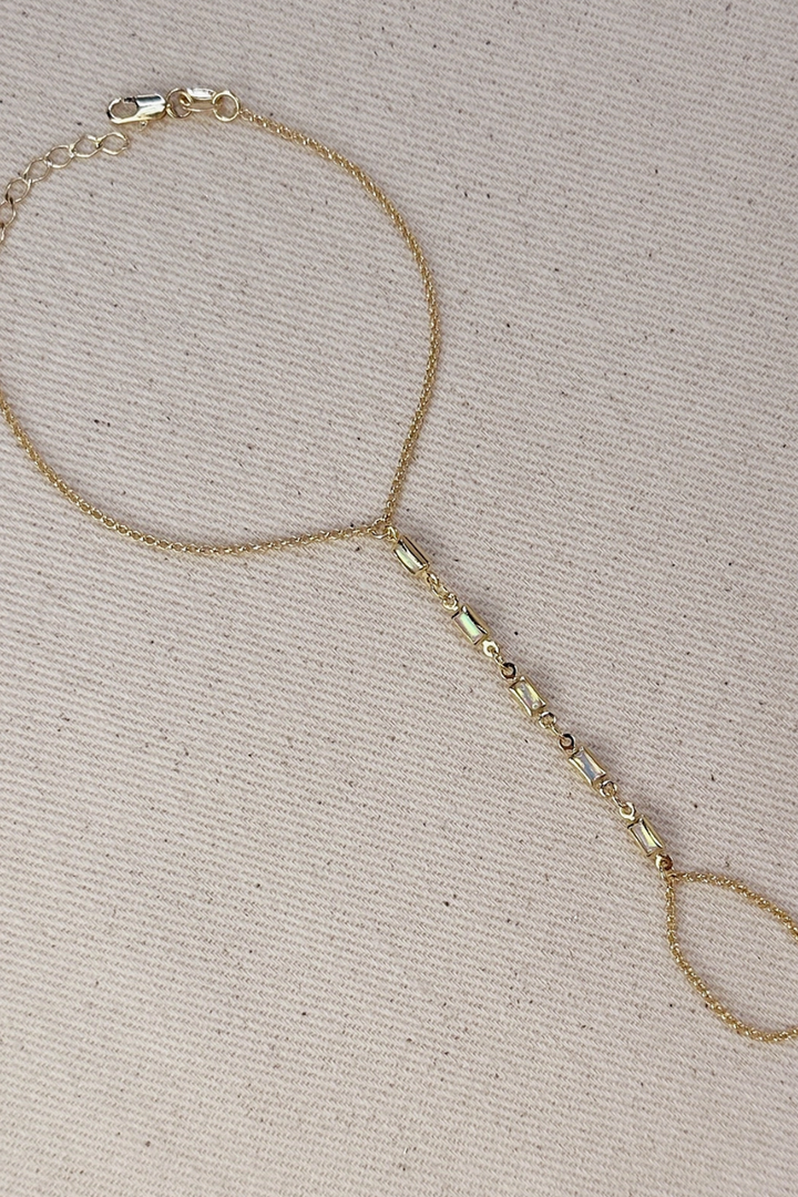 GoldFi - 18k Gold Mother Of Pearl Hand Chain