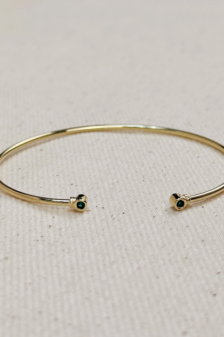 GoldFi - 18k Gold Filled Open Cz Cuff Bracelet in Black