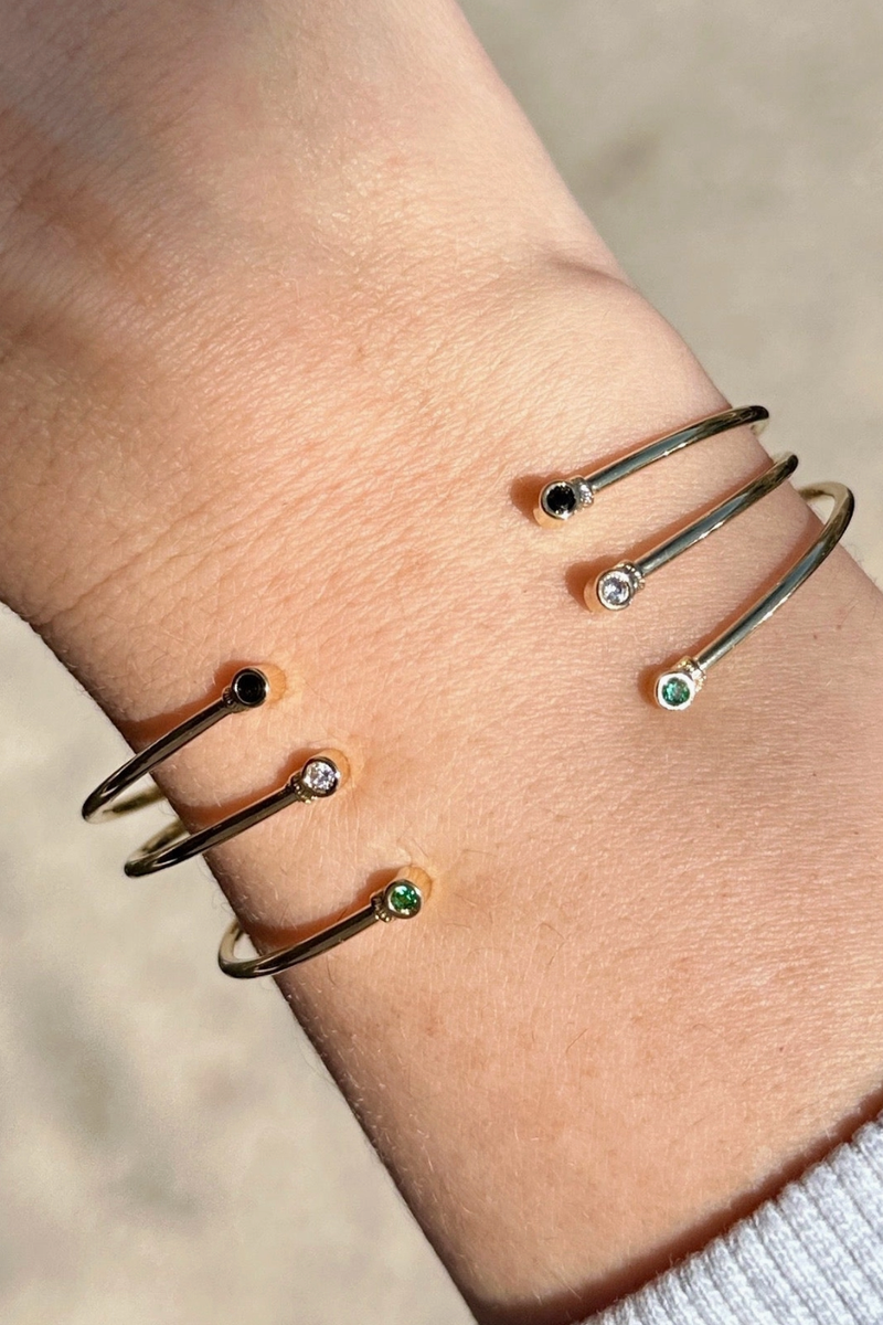 GoldFi - 18k Gold Filled Open Cz Cuff Bracelet in Clear