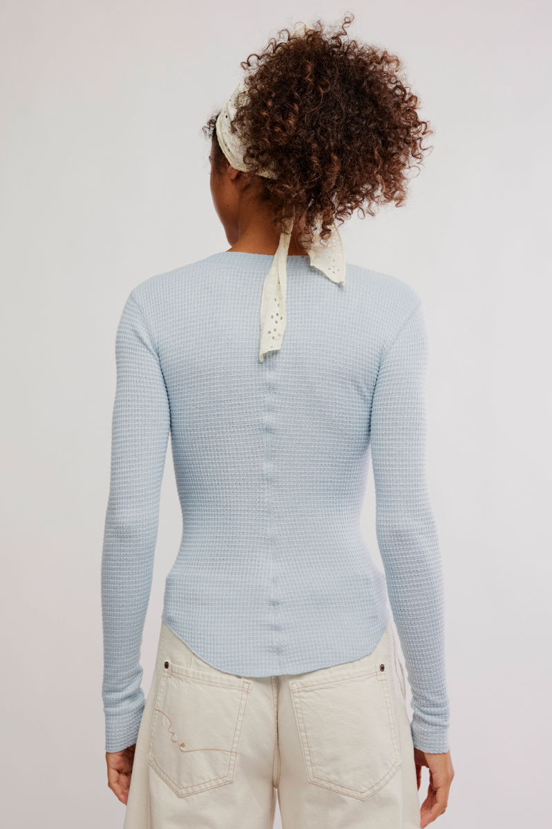 Free People - Going Places Cardi in Pearl Blue