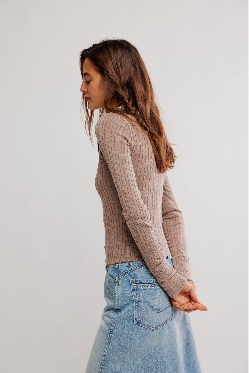 Free People - We The Free Brunch Girl Zip-UP in Dusted Cocoa