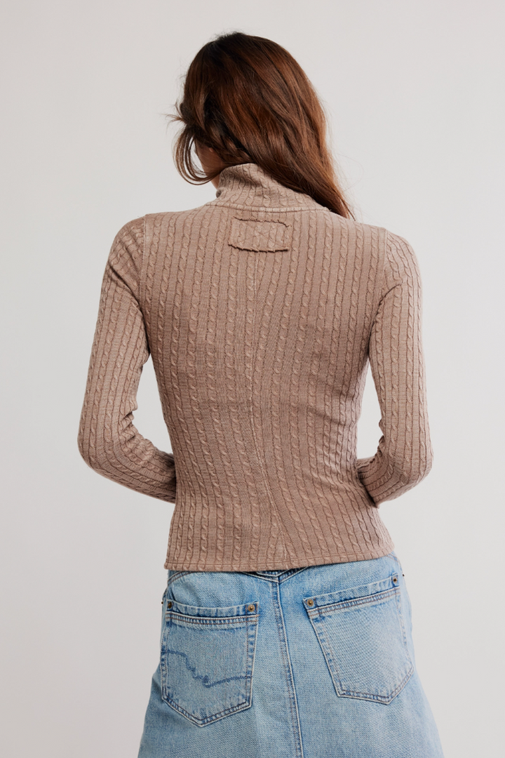 Free People - We The Free Brunch Girl Zip-UP in Dusted Cocoa