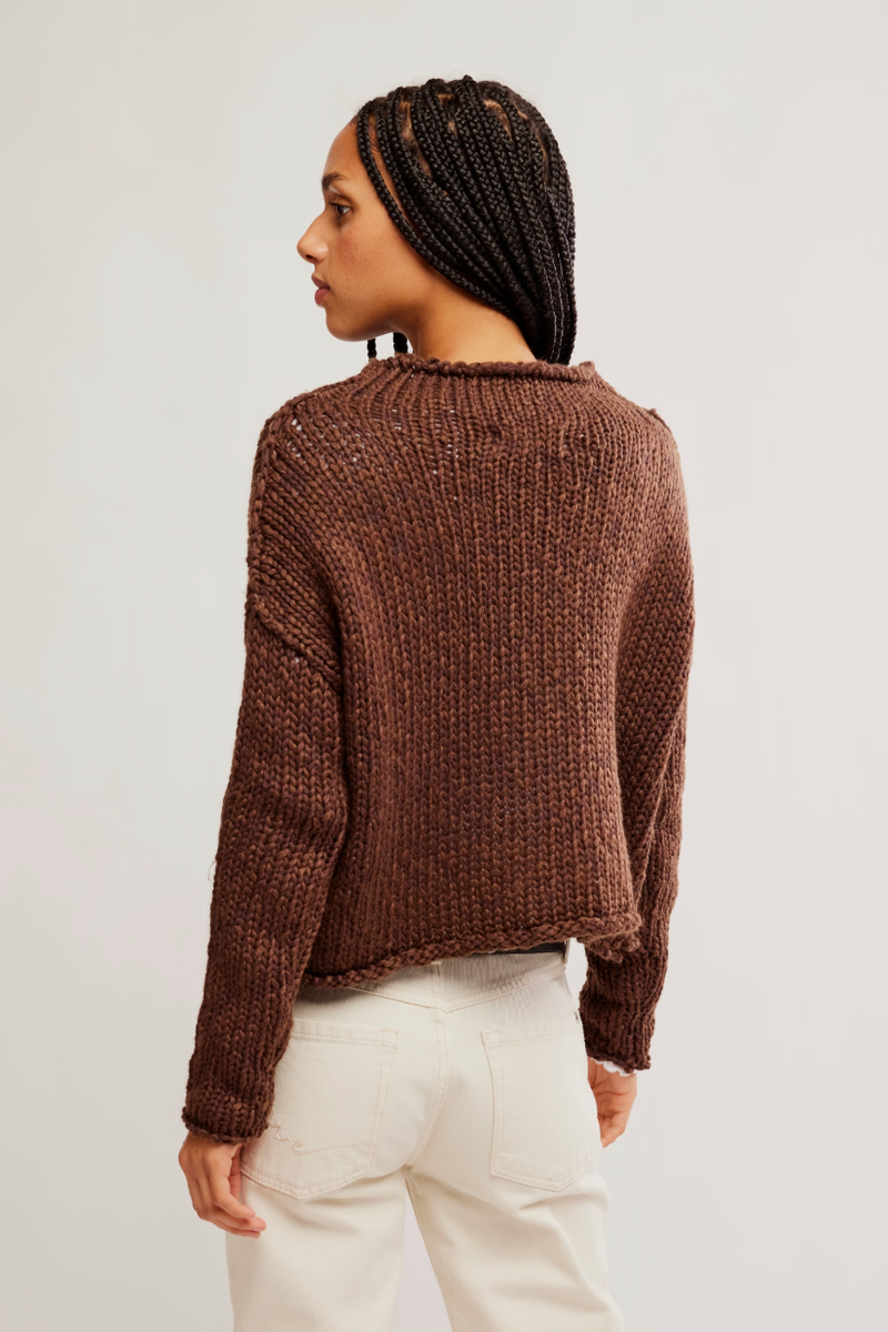 Free People - Opal Rollneck Knit Sweater in Chicory Coffee
