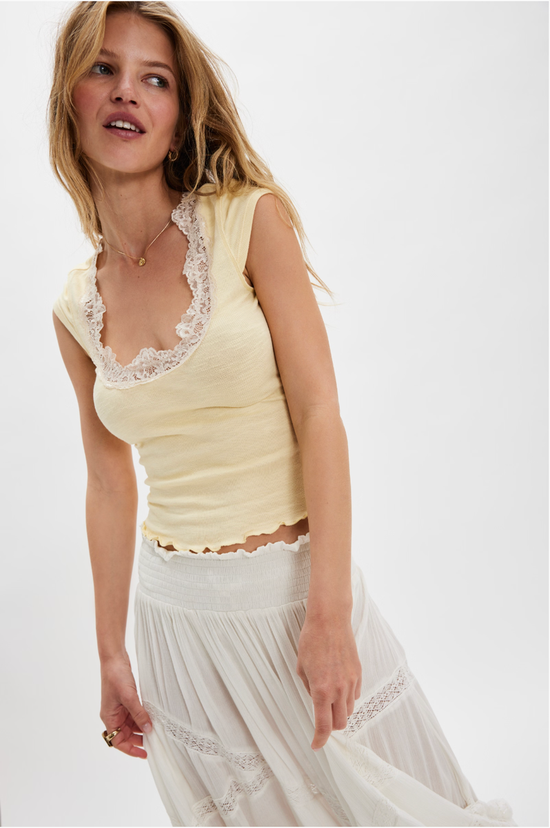 Free People - Oh My Darling Tee in Butter