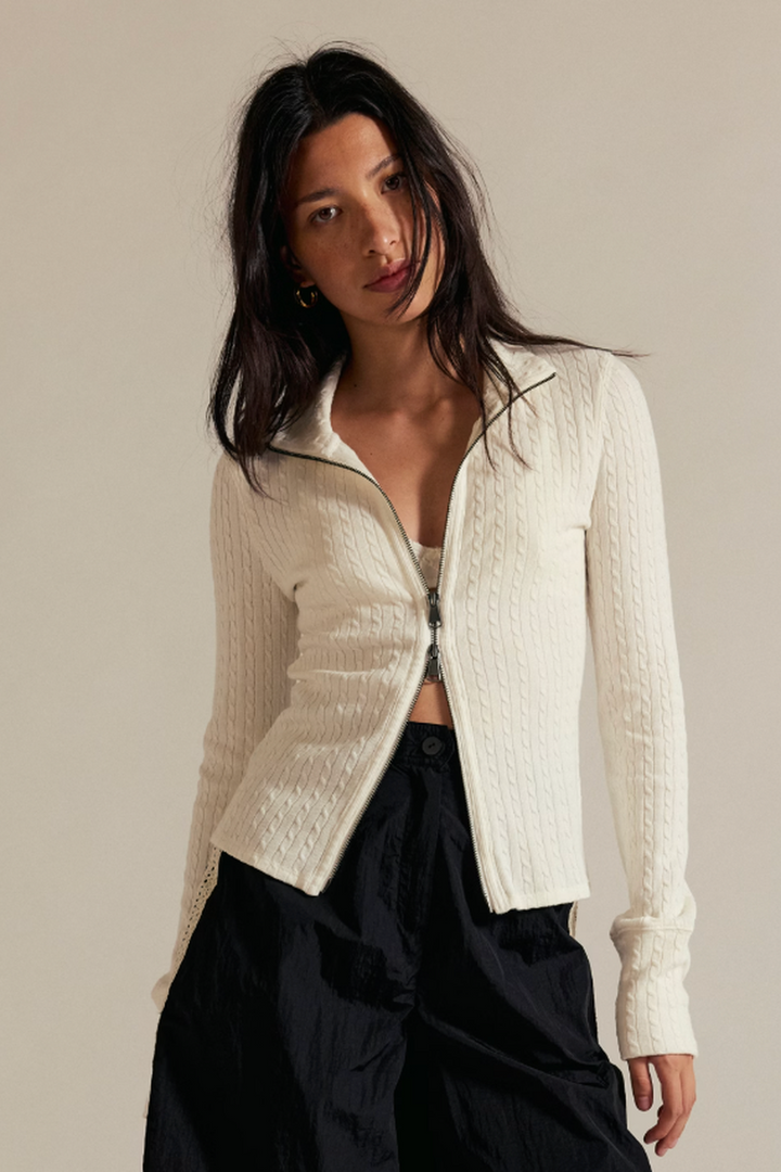 Free People - We The Free Brunch Girl Zip-UP in Clean Ivory