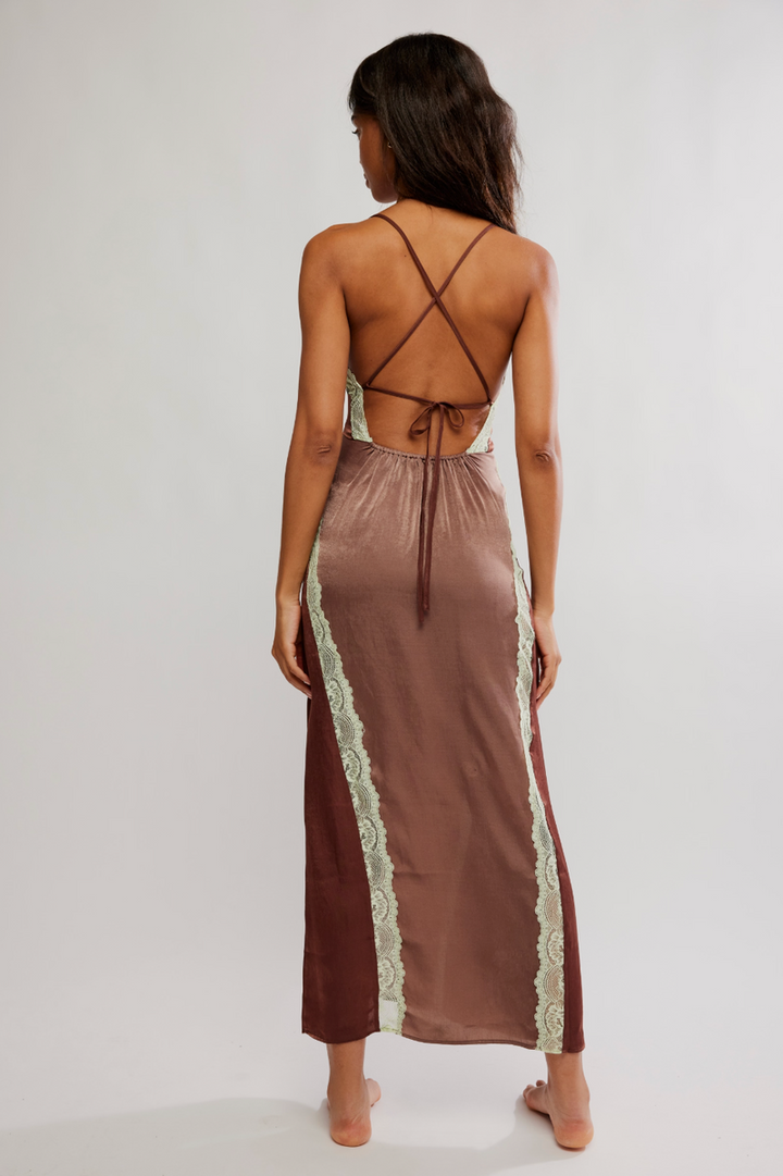Free People - Some Kind Of Love Maxi Slip in Mink Combo
