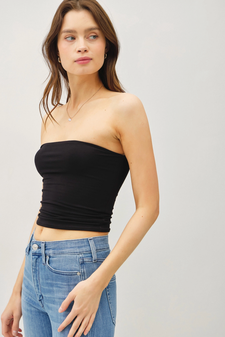 Be Cool -  Basic Bandeau Top in Black