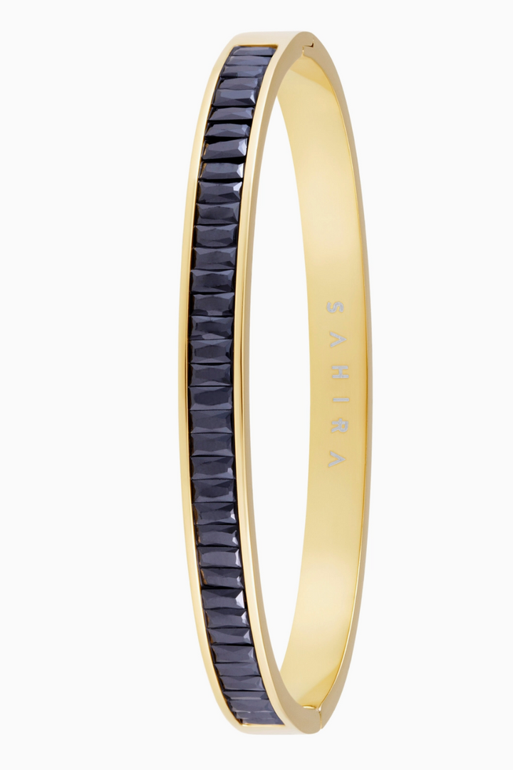 Sahira Jewelry - 18k Gold Plated Nicola Cz Bracelet in Black