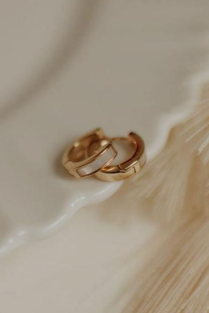 Mauve Jewelry Co. - Ruth Pearl Hoops in Gold Vermeil