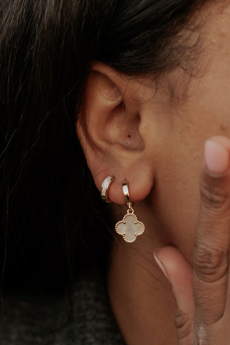 Mauve Jewelry Co. - Ruth Pearl Hoops in Gold Vermeil