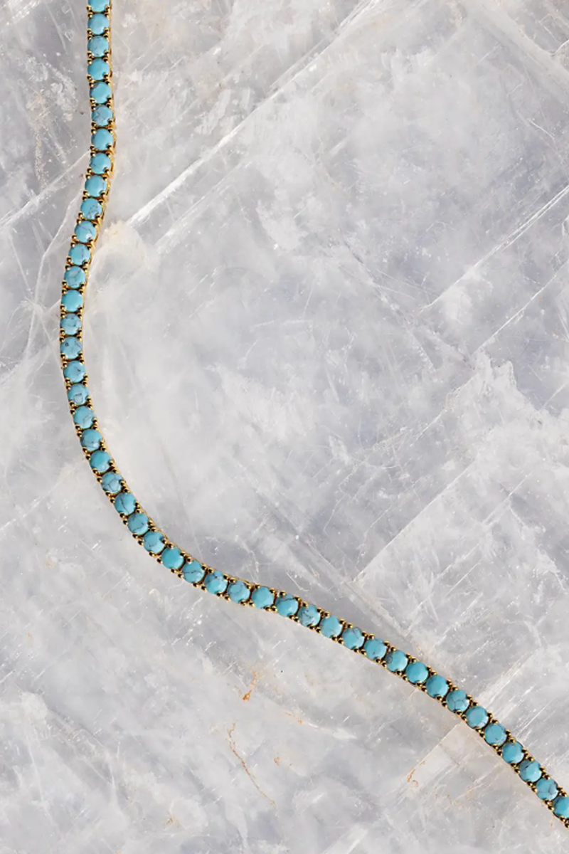 Native Gem - Tennis Bracelet Turquoise in 14k Gold Vermeil