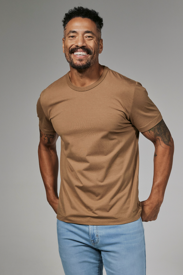 7DIAMONDS - Modal Crew Neck Tee in Desert