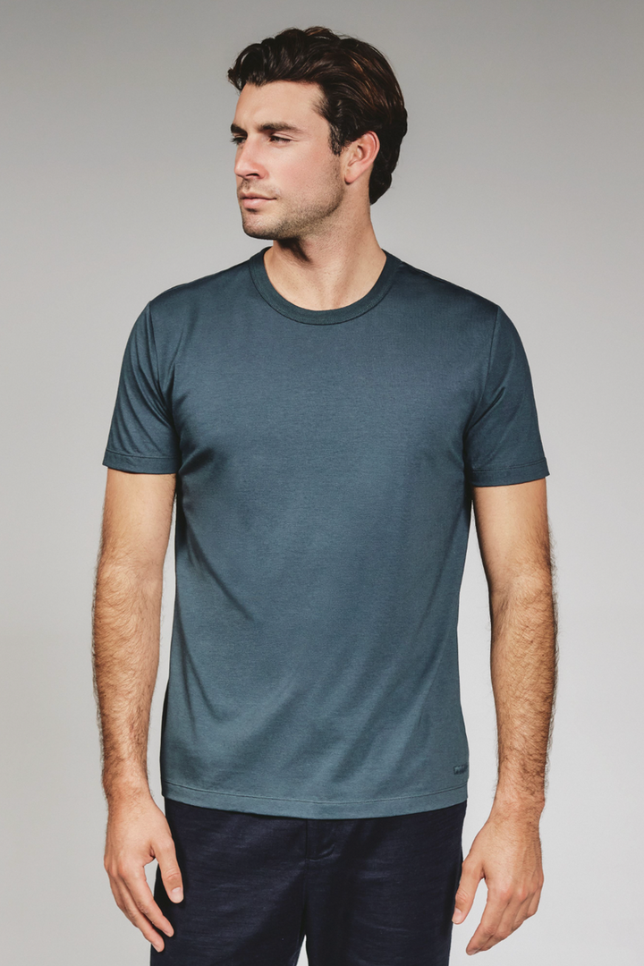 7DIAMONDS - Modal Crew Neck Tee in Petrol Navy