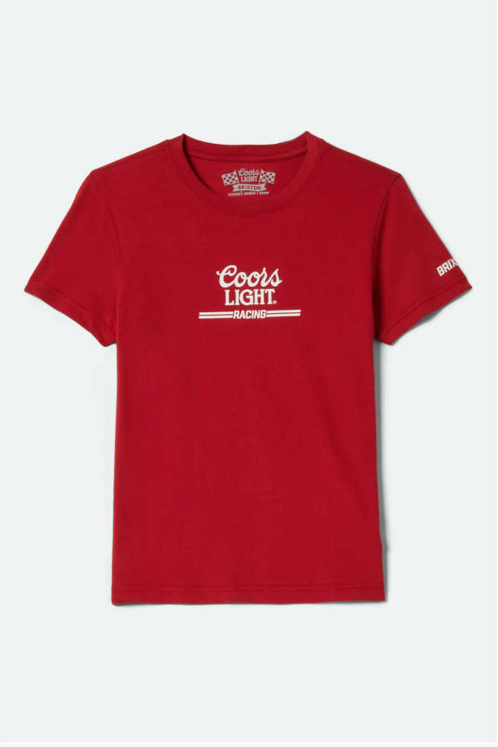 Brixton - Coors Light Racing Fitted Tee in Coors Red