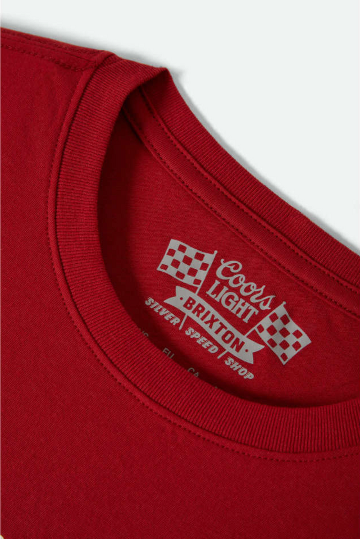 Brixton - Coors Light Racing Fitted Tee in Coors Red