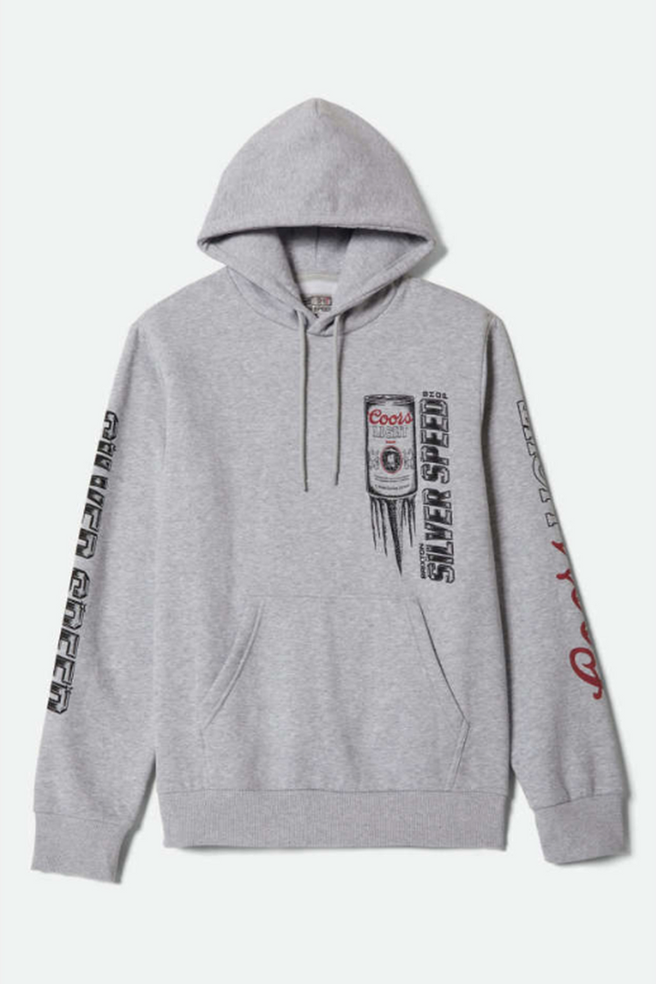 Brixton - Coors Light Silver Speed Men's Hoodie in Heather Grey