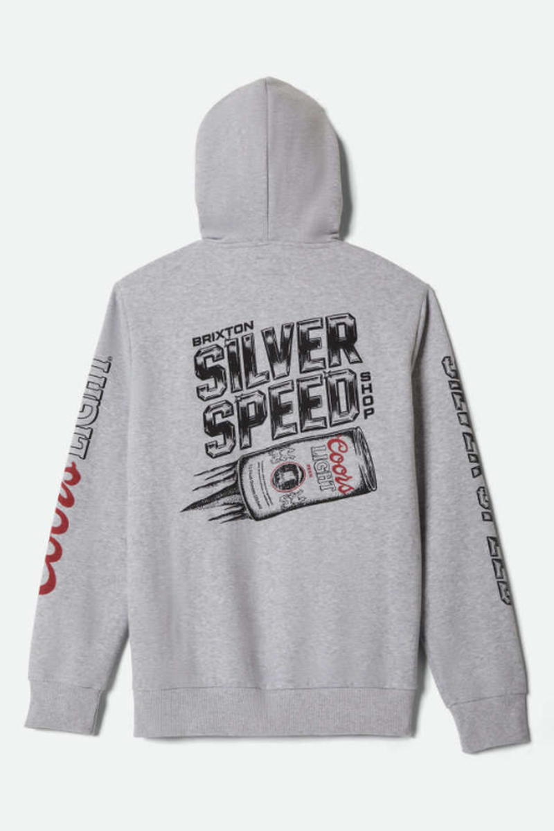Brixton - Coors Light Silver Speed Men's Hoodie in Heather Grey
