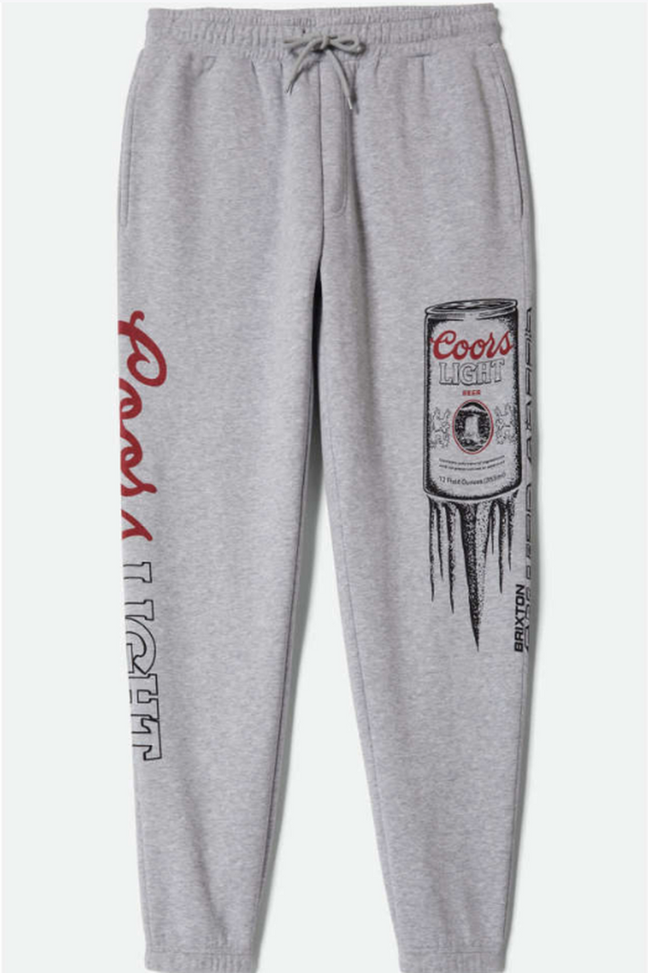 Brixton - Coors Light Silver Speed Sweat Pant in Heather Grey