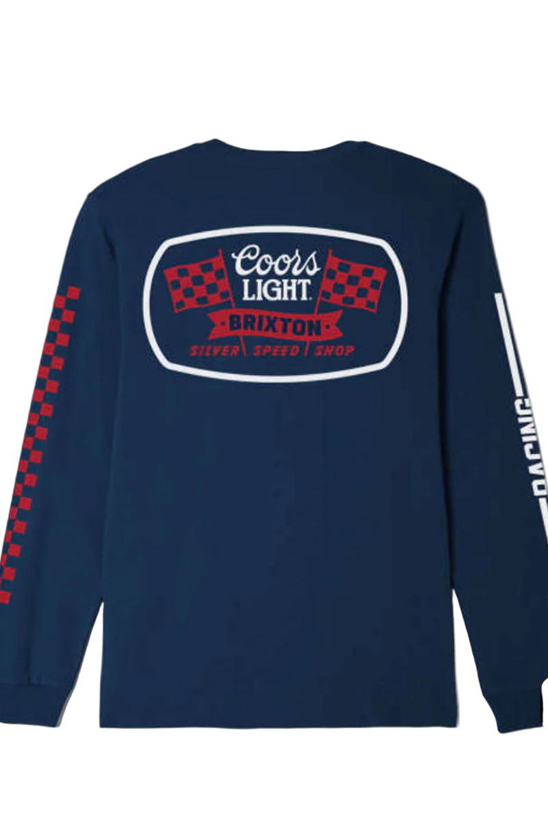 Brixton - Coors Light Pit Stop Long Sleeve Tee Shirt in Coors Navy