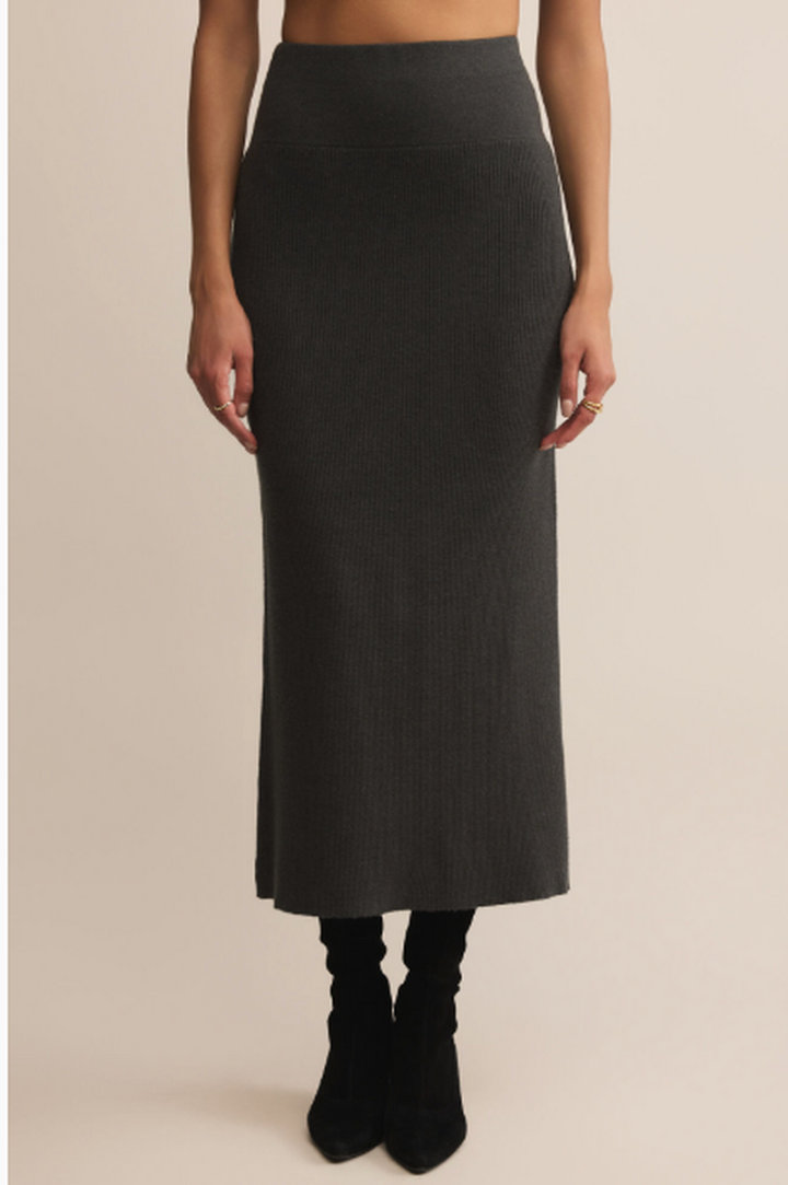 Z Supply - Eloise Sweater Skirt in Charcoal Heather