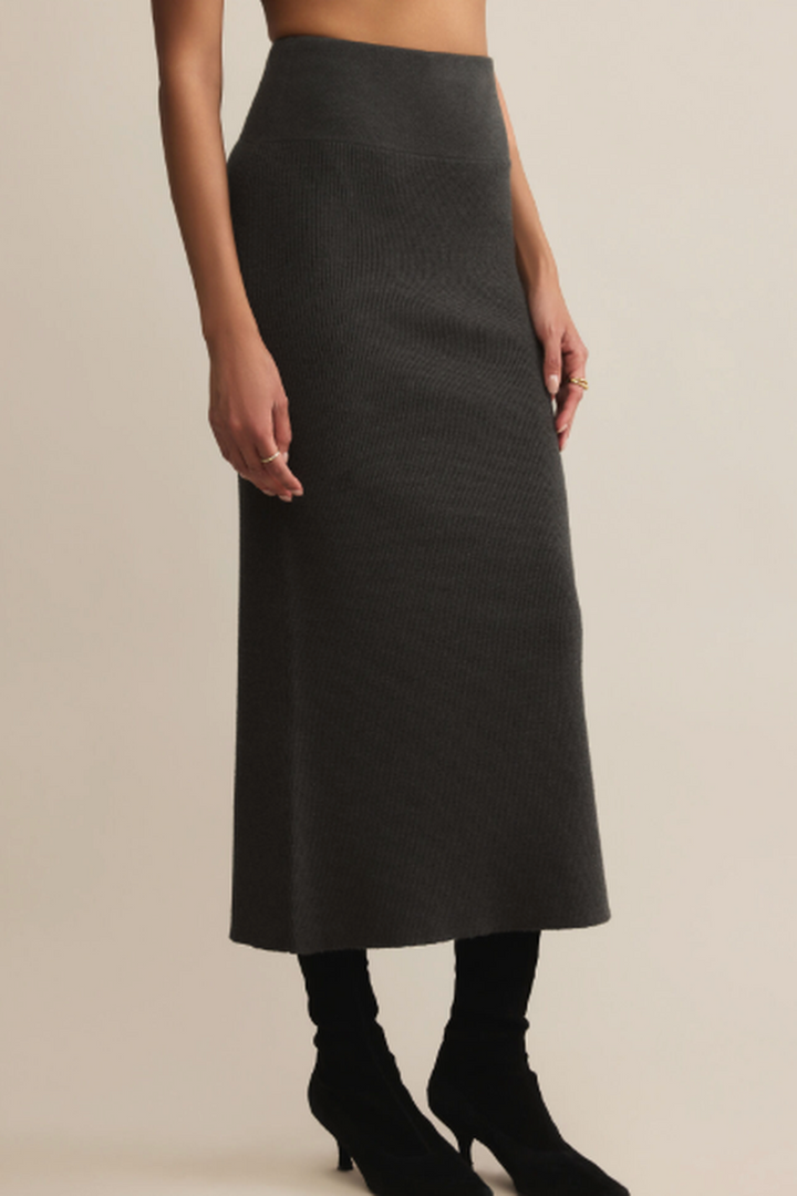 Z Supply - Eloise Sweater Skirt in Charcoal Heather