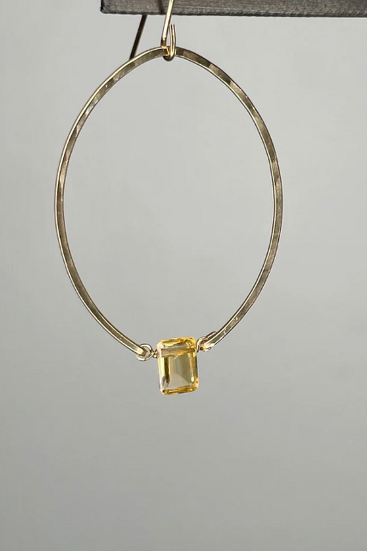 Tree Myriah - Citrine Hoops 14k Gold Filled Earrings