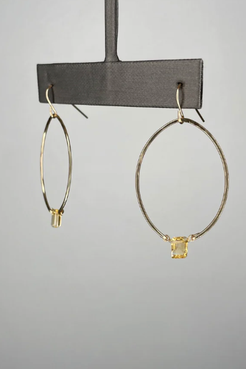 Tree Myriah - Citrine Hoops 14k Gold Filled Earrings