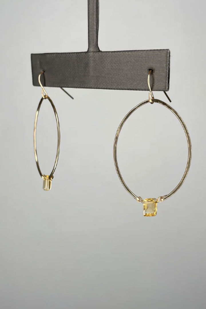 Tree Myriah - Citrine Hoops 14k Gold Filled Earrings