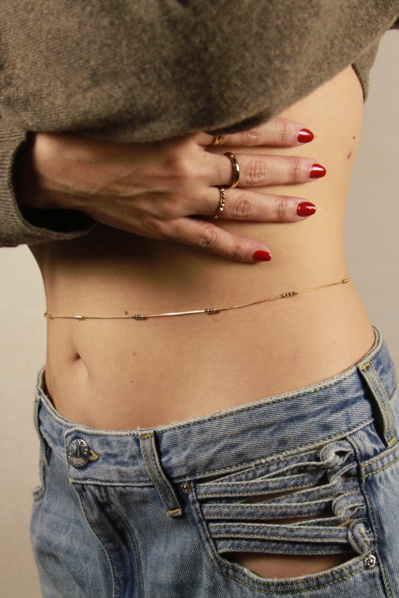 GoldFi - Bead Belly Chain in 18k Gold Filled