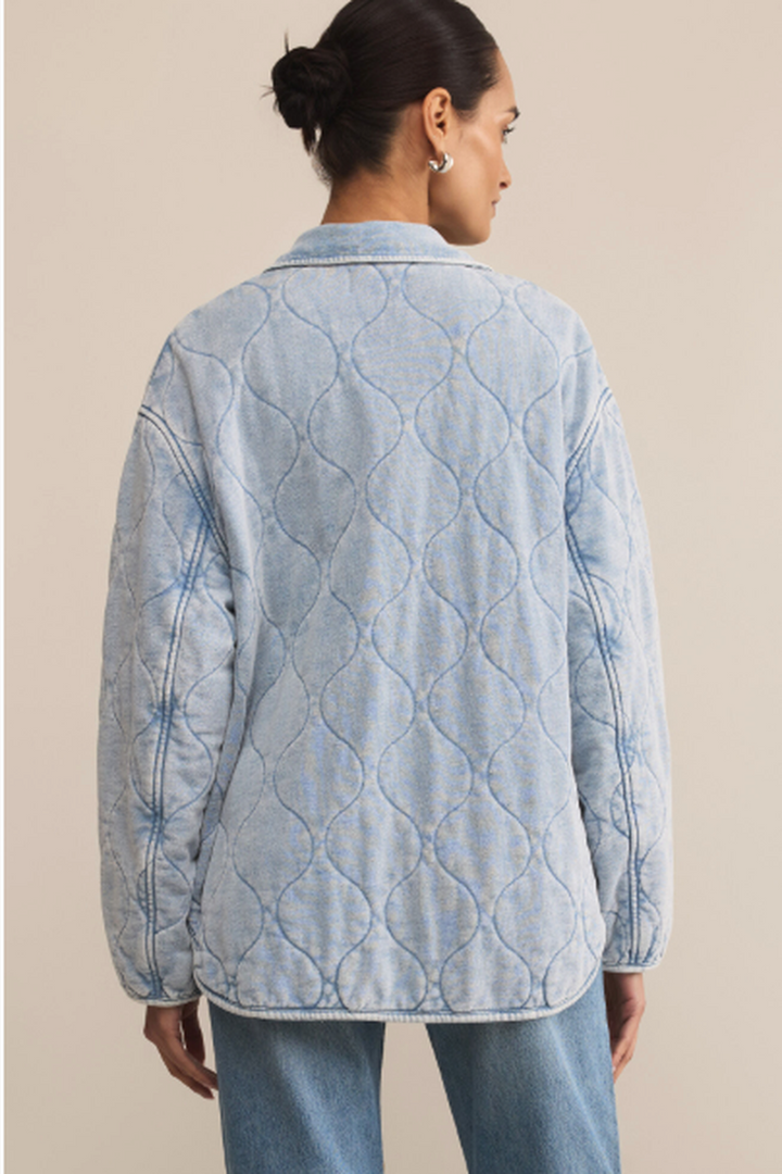 Z Supply - Boulder Knit Denim Jacket in Washed Indigo